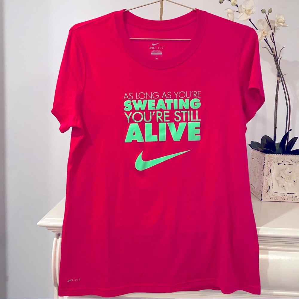 Nike Pink “As Long As You’re Sweating” Tee | Large